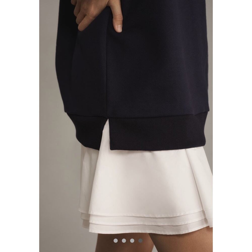 English Factory Anthropologie Womens Small Collared Shift Mini Dress Navy White - Picture 3 of 8